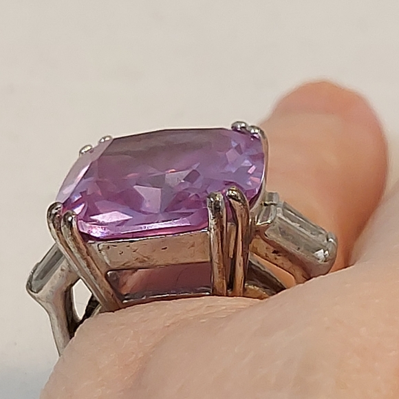 Vtg LGA Sterling silver Amathyst cz Ring sz 6.25 - Picture 8 of 8